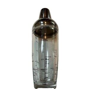 Party & Holiday Ready 20 oz Glass and Metal Cocktail Shaker w/ Recipes